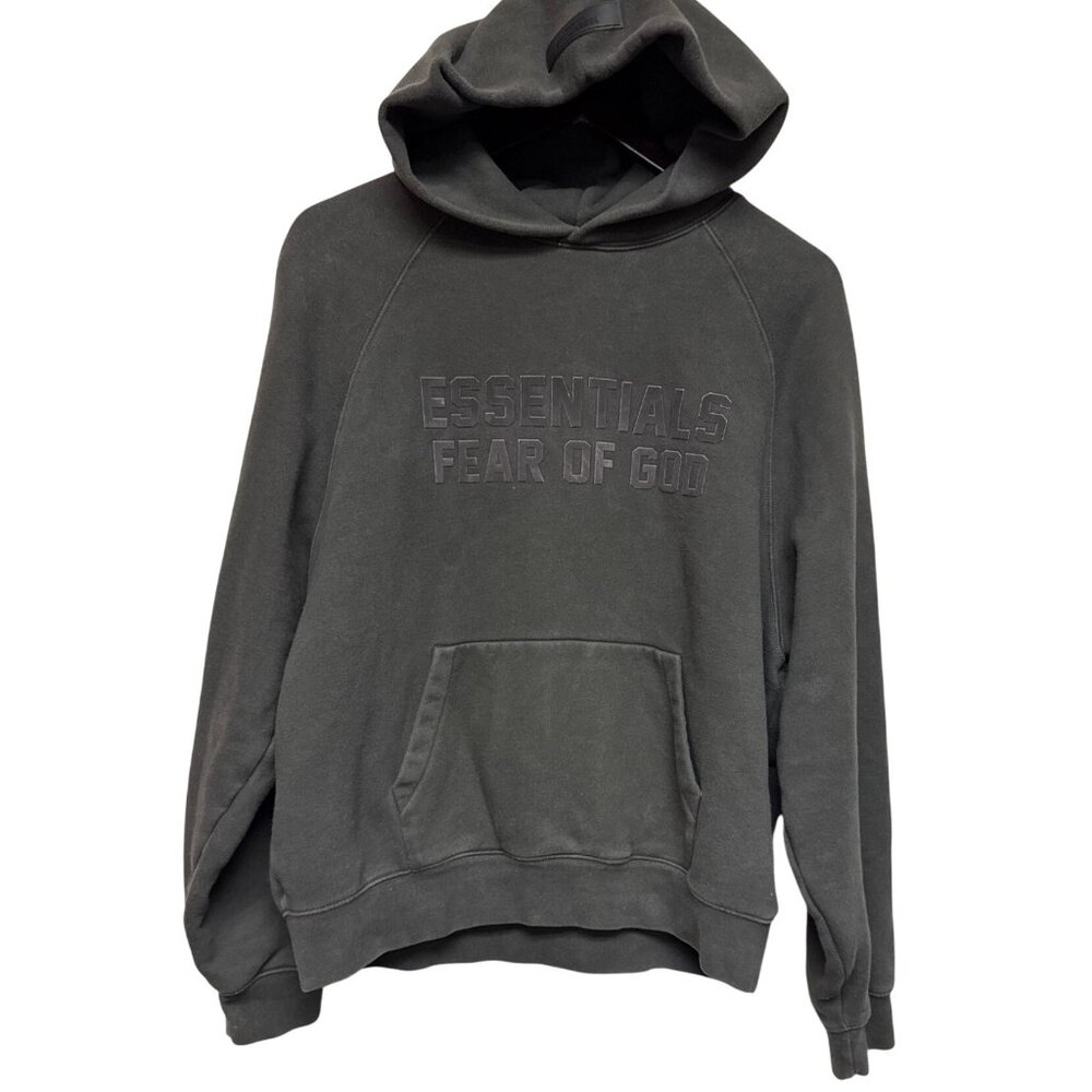 Essentials Fear of God Hoodie Men's Sweatshirt Grey Logo Small Streetwear Fleece - Picture 1 of 10
